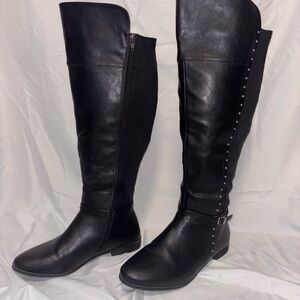 Black Knee-High Leather Boots